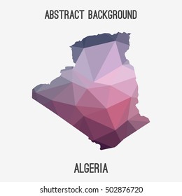 Algeria map in geometric polygonal,mosaic style.Abstract tessellation,modern design background,low poly. Vector illustration.