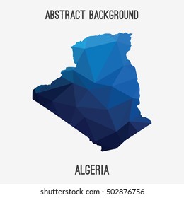 Algeria map in geometric polygonal,mosaic style.Abstract tessellation,modern design background,low poly. Vector illustration.