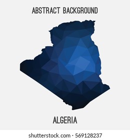 Algeria map in geometric polygonal,mosaic style.Abstract tessellation,modern design background. Vector illustration
