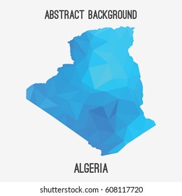 Algeria map in geometric polygonal,mosaic style.Abstract tessellation,modern design background,low poly. Vector illustration.