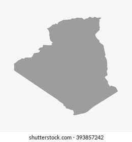 Algeria  map in gray on a white background
