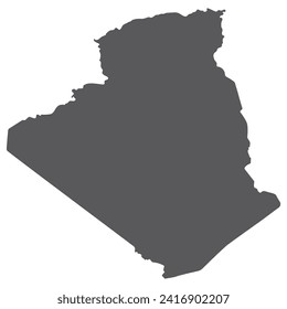 Algeria map. Map of Algeria in grey color