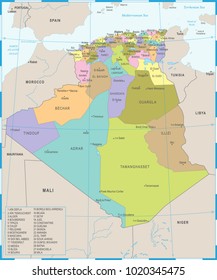 Algeria Map - High Detailed Vector Illustration