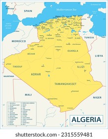 Algeria map - highly detailed vector illustration