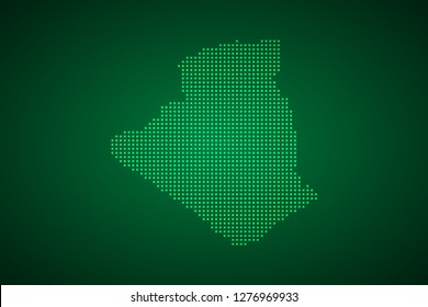 Algeria map, internet line, connected points. Algeria map with dot .Vector illustration Eps 10.