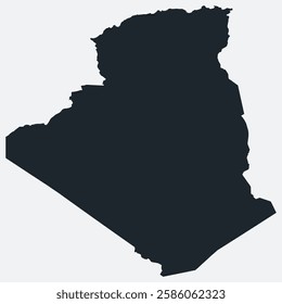 Algeria map. Just a simple border map. Shape of the country. Flat blank Algeria outline. Vector boundary illustration.