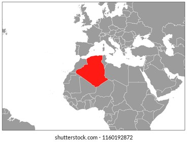 Algeria map on gray base