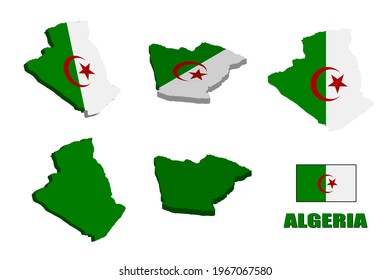 Algeria map on white background. vector illustration.