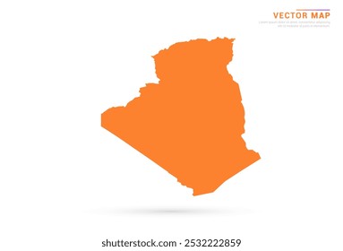 Algerien Karte - orangefarbener abstrakter Stil einzeln auf weißem Hintergrund, Vektor.