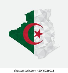 Algeria map in polygonal style on white background. Vector illustration eps 10.