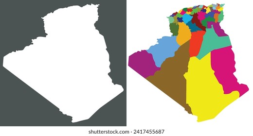 Algeria map. Map of Algeria set