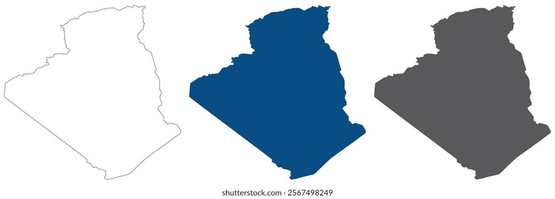 Algeria map. Map of Algeria in set color