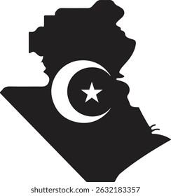 Algeria map silhouette vector style with white background