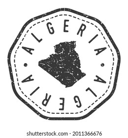 Algeria Map Stamp Retro Postmark. Silhouette Postal Passport. Seal Round Vector Icon. Badge Vintage Postage Design.