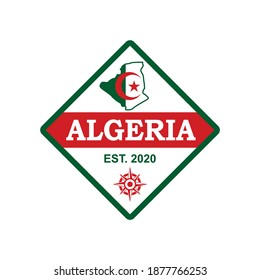 Algerien Karte, Vektorgrafik, Länderlogo