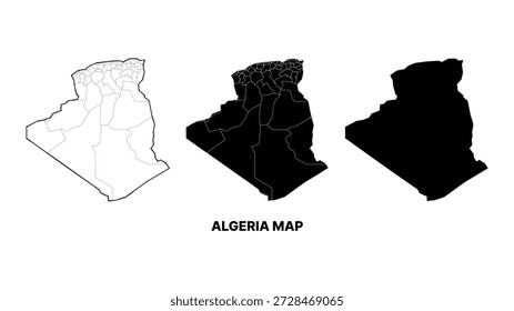 Diseño de Ilustración vectorial de mapas de Argelia