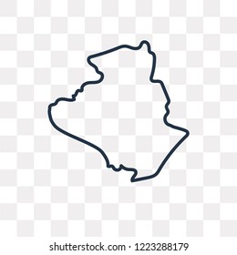 Algeria map vector outline icon isolated on transparent background, high quality linear Algeria map transparency concept can be used web and mobile