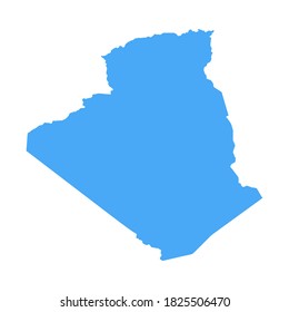 Algeria Map - Vector Solid Contour