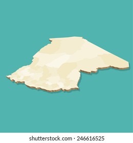 Algeria Map Vector Three Dimensional