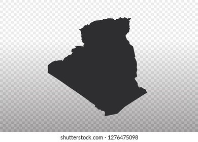 Algeria Map - World Map International vector template isolated on transparent background - Vector illustration eps 10