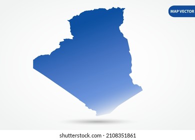 Algeria Map - World Map International vector template with Blue gradient color isolated on white background for design, education, website, infographic - Vector illustration eps 10