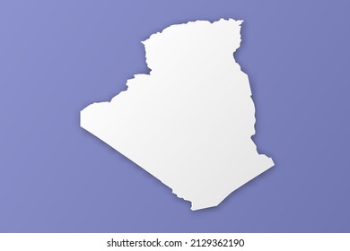 Algeria Map - World map International vector template with paper style including shadow and white color on purple background for design, infographic, banner - Vector illustration eps 10