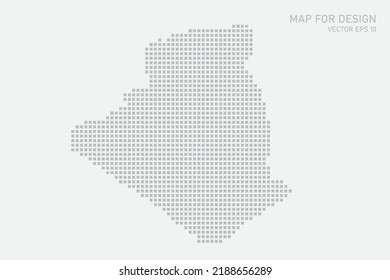 Mapa de Argelia - Mapa mundial Modelo vectorial internacional con píxel gris, rejilla, grunge, estilo de medio tono aislado en fondo blanco para educación, infografía, diseño - Ilustración vectorial eps 10