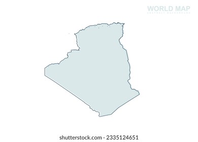 Algeria Map - World map International vector template with blue stork line and blue geometric shapes isolated on white background for design, infographic, website - Vector illustration eps 10