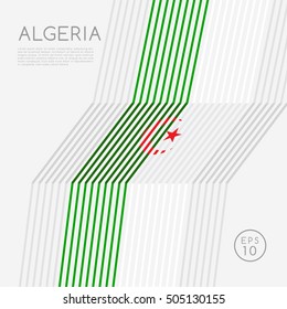 Algeria : Modern Outlined Flag Template : Vector Illustration
