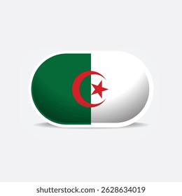 Algeria national flag button vector