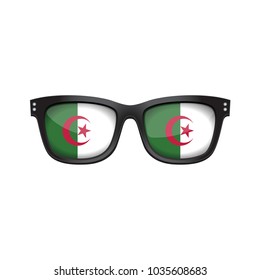 Algeria national flag fashionable sunglasses