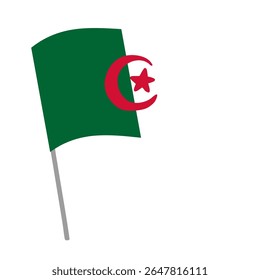 Bandeira nacional da Argélia flutters com mastro
