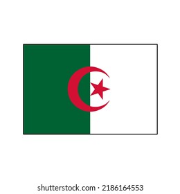 Algeria official flag icon 400 x 300 size isolated on white background. Official flag. State identity.
