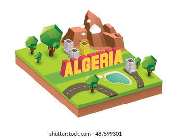 Algeria is one of  beautiful country to visit.vector illustrator