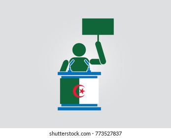 Algeria Podium Protest Speech