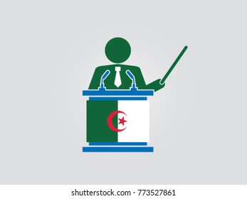 Algeria Podium Teacher Speech