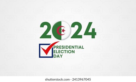 Algeria presidential election 2024 concept, democracy, flag. Vector icon illustration