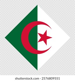 Algeria rhombus flag. Vector illustration.