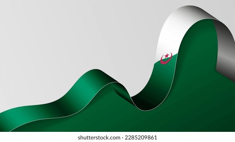 Algeria ribbon flag background. Element of impact for the use you want to make of it.