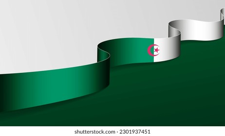 Algeria ribbon flag background. Element of impact for the use you want to make of it.