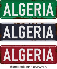 Algeria road sign isolated on white background.