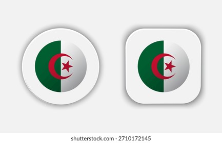 Algeria Rounded National Flag Button Icon