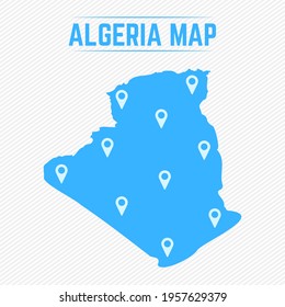 Algeria Simple Map With Map Icons