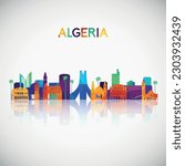 Algeria skyline silhouette in colorful geometric style. Symbol for your design. Vector illustration.