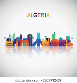 Algeria skyline silhouette in colorful geometric style. Symbol for your design. Vector illustration.