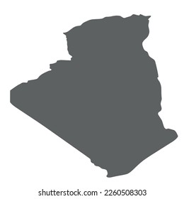 Argelia - mapa de siluetas gris liso de la zona del país. Simple ilustración vectorial plana.