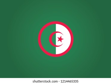 Algeria speech bubble language symbol national flag country emblem icon