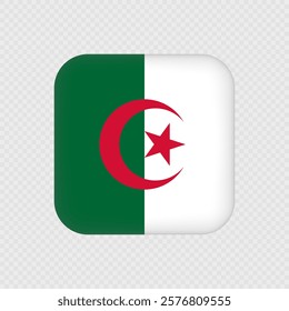 Algeria square flag. Vector illustration.