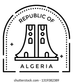 Algeria sticker line icon 