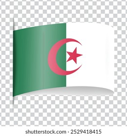 Algeria tag national flag with shadow